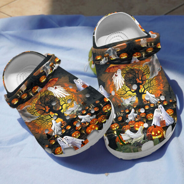 Ghost Pumpkin Clogs