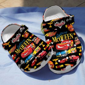 Lightning Mcqueen Adult Black Clogs, Easy To Clean