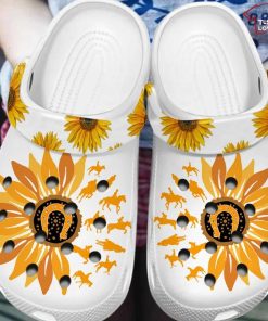 Horse Rider Sunflower Clogs For Men Women 1