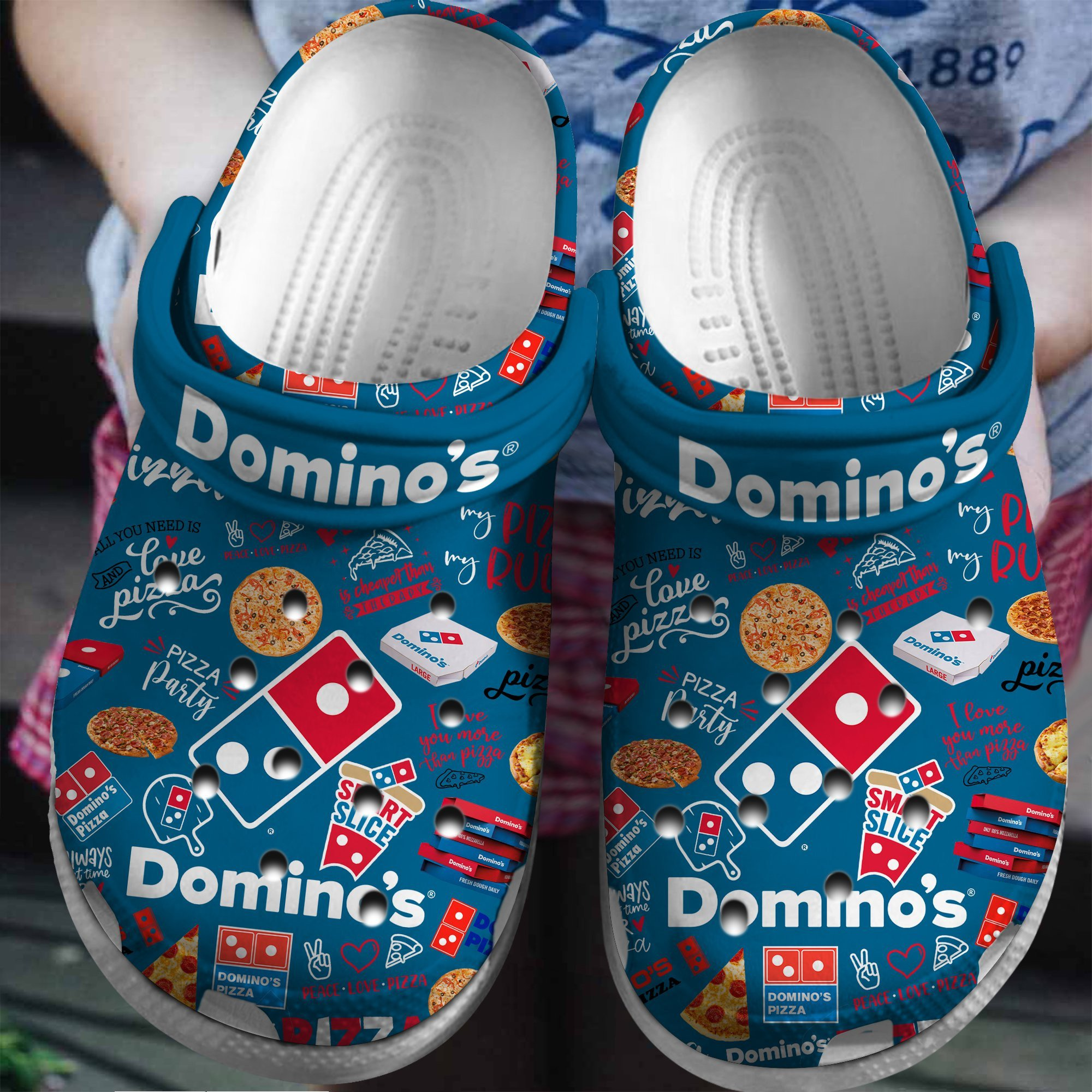 adults classic dominos pizza blue clogs perfect for outdoor activity 2bube