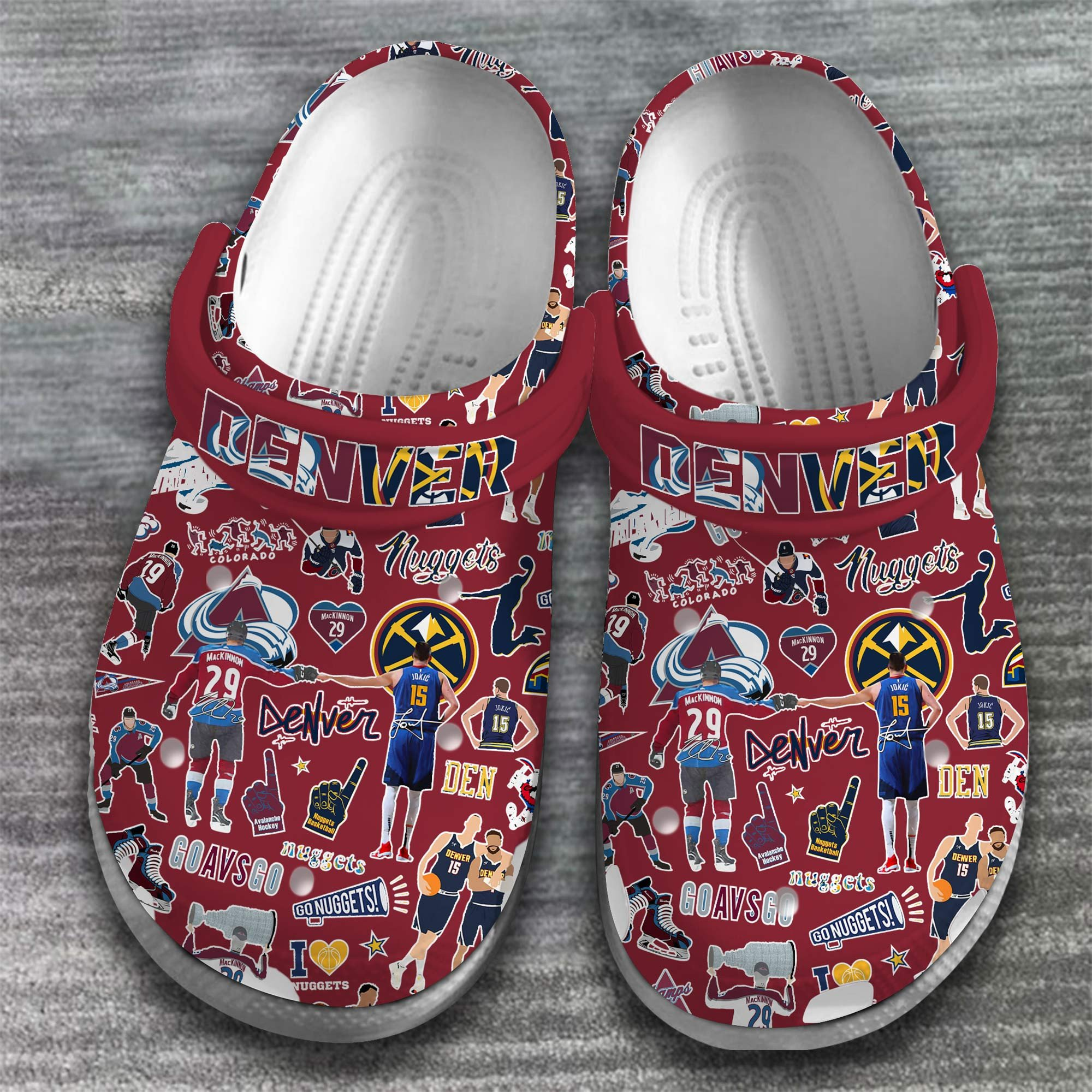 adults eye catching denver nuggets team clogs lscu7