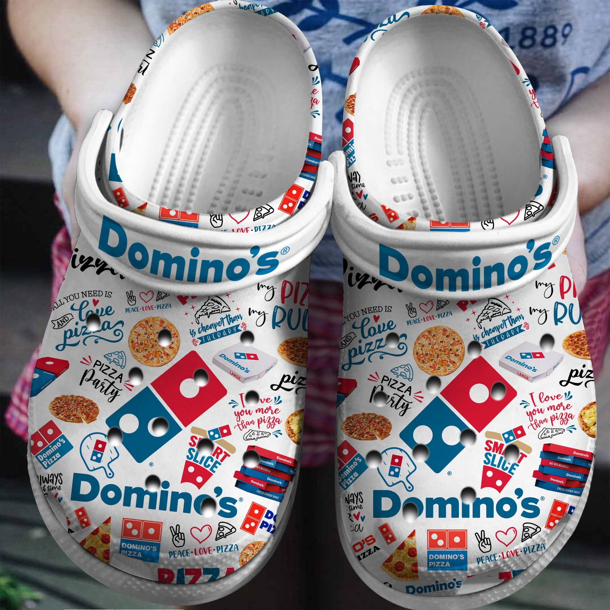 adults unisex dominos pizza white clogs cute for outdoor walking fifxd