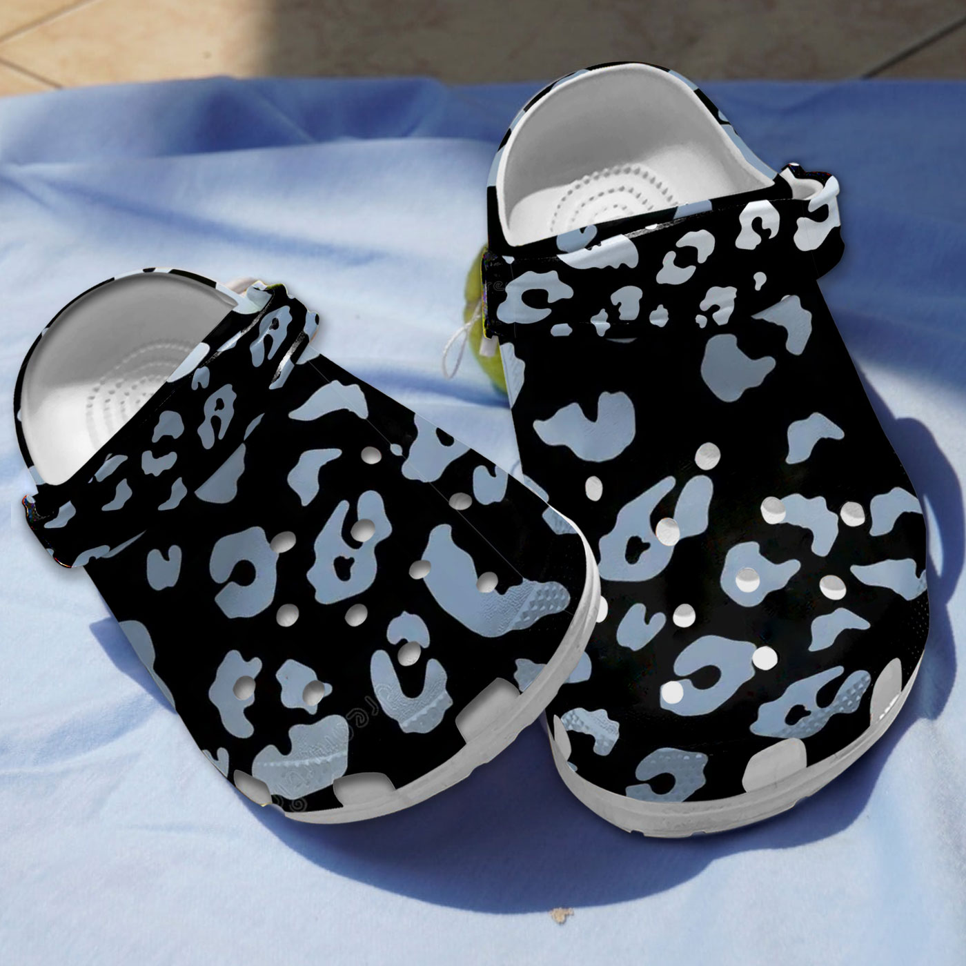 amazing design cheetah black and blue pattern adult clogs wc3mh