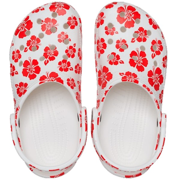 beautiful red hawaiian flower comfort sandals white clogs for adult zk2nn