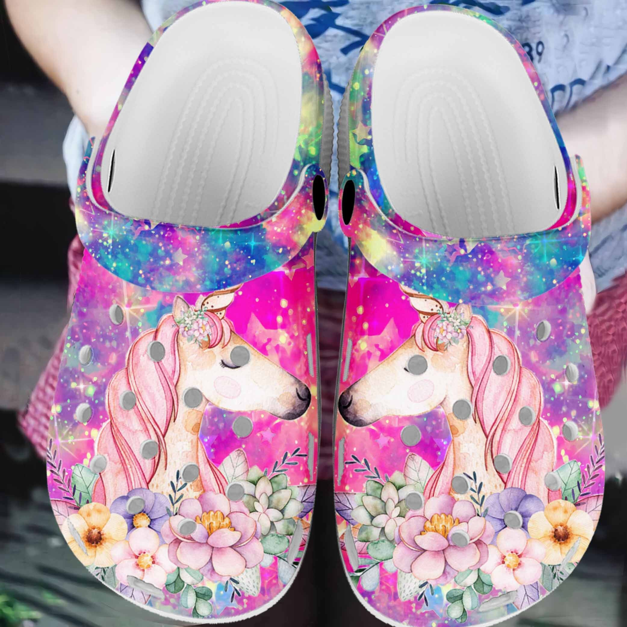 beautiful unicorn adult colorful tie dye clogs fast shipping is available fjzeh