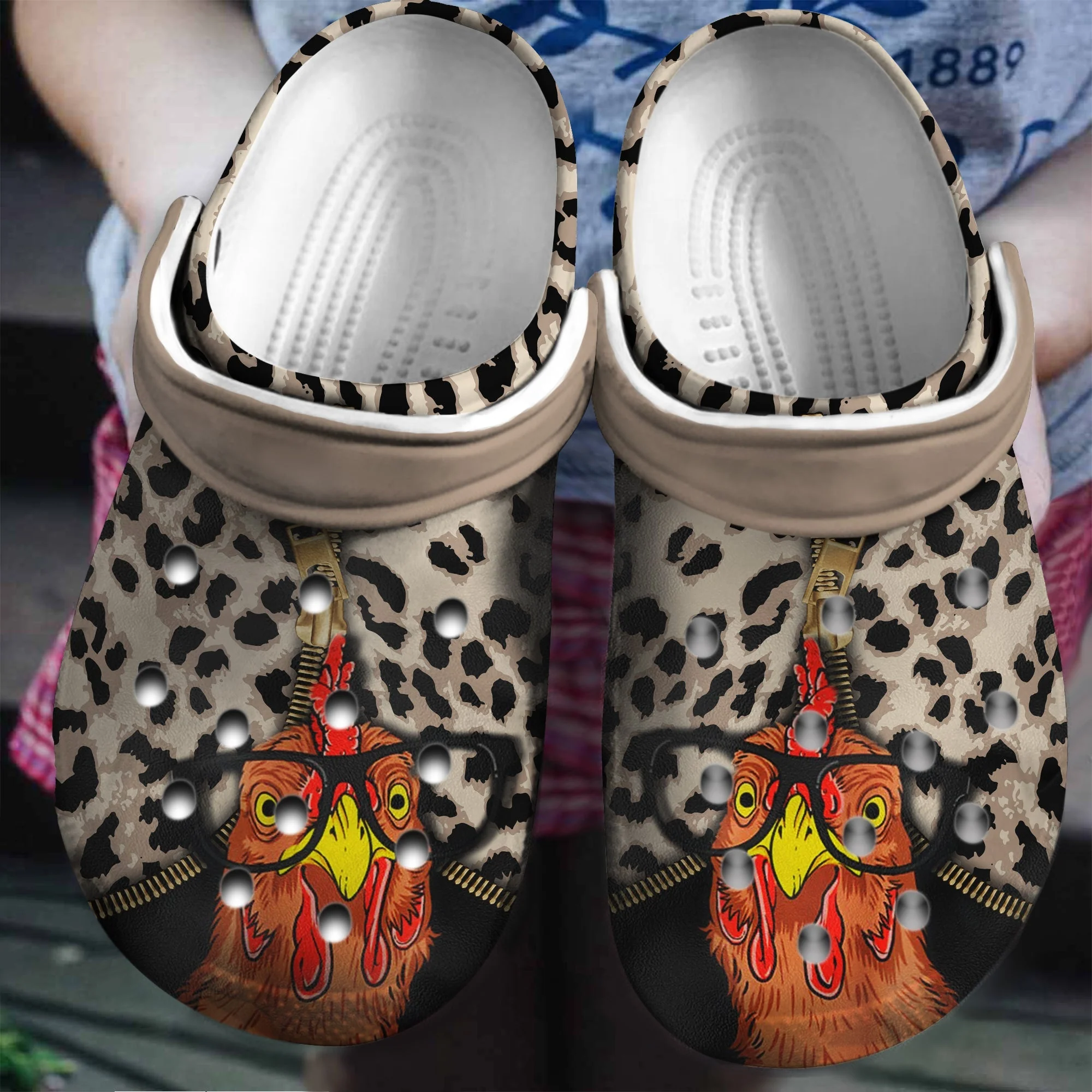 chicken leopard unisex shoes classic clogs 7rlwk