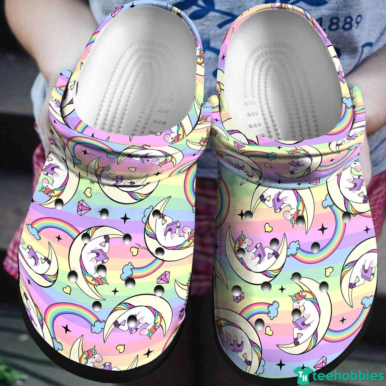 colorful rainbow color classic clogs unicorn comfortable sandals clogs vmshu