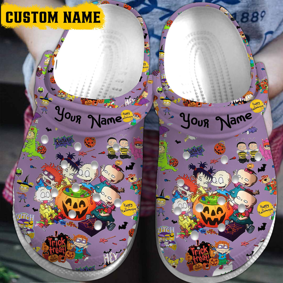 customized rugrats cartoon halloween purple clogs fast shipping %26 dedicated support! tbuaa