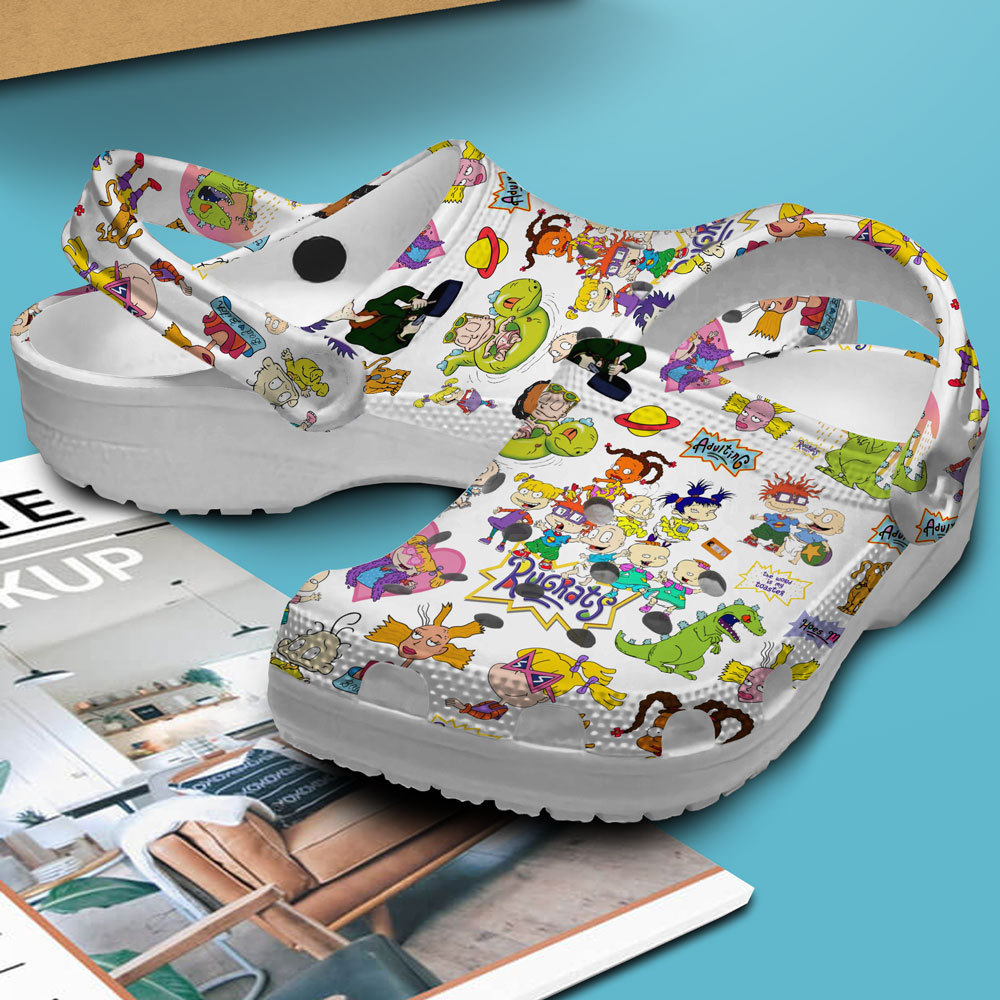 funny clogs rugrats cartoon white clogs fun and safe for outdoor walking! jnebe
