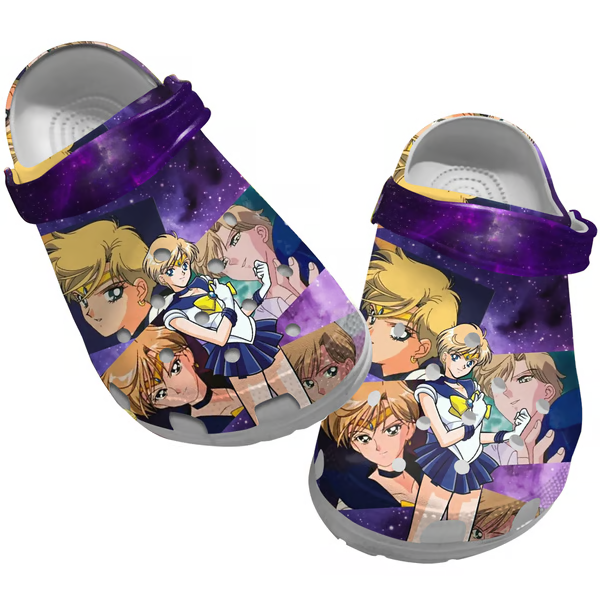 good looking sailor moon anime purple clogs krjfv