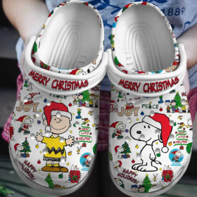 Cute Cartoon Peanuts Love Snoopy Unisex White Clogs