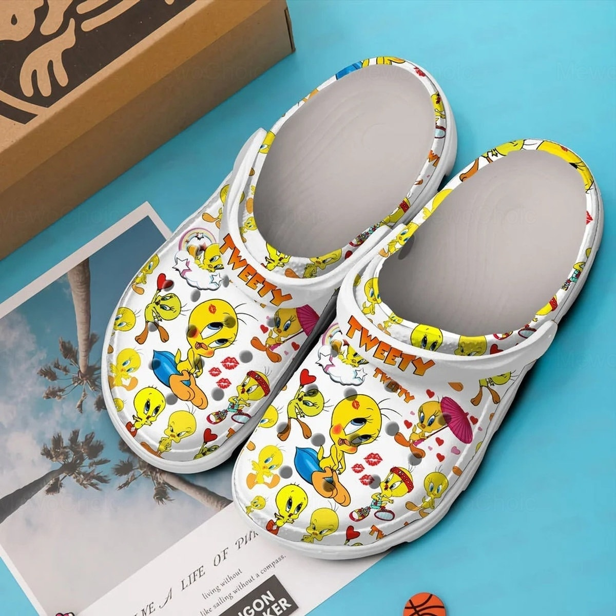 lovely looney tunes tweet duck cartoon white clogs lightweight and durable clogs wuzzn