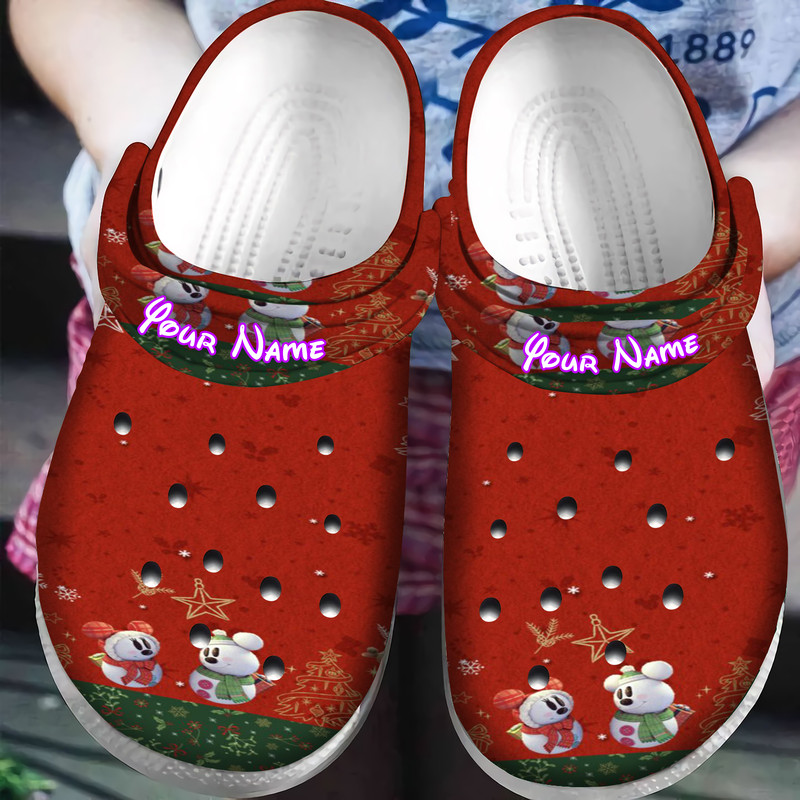 personalized red classic snowman clogs comfort sandals christmas clogs tijz2