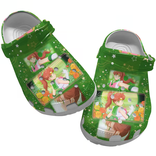 soft and durable sailor moon green clogs perfect flip flop for girls y6xkh