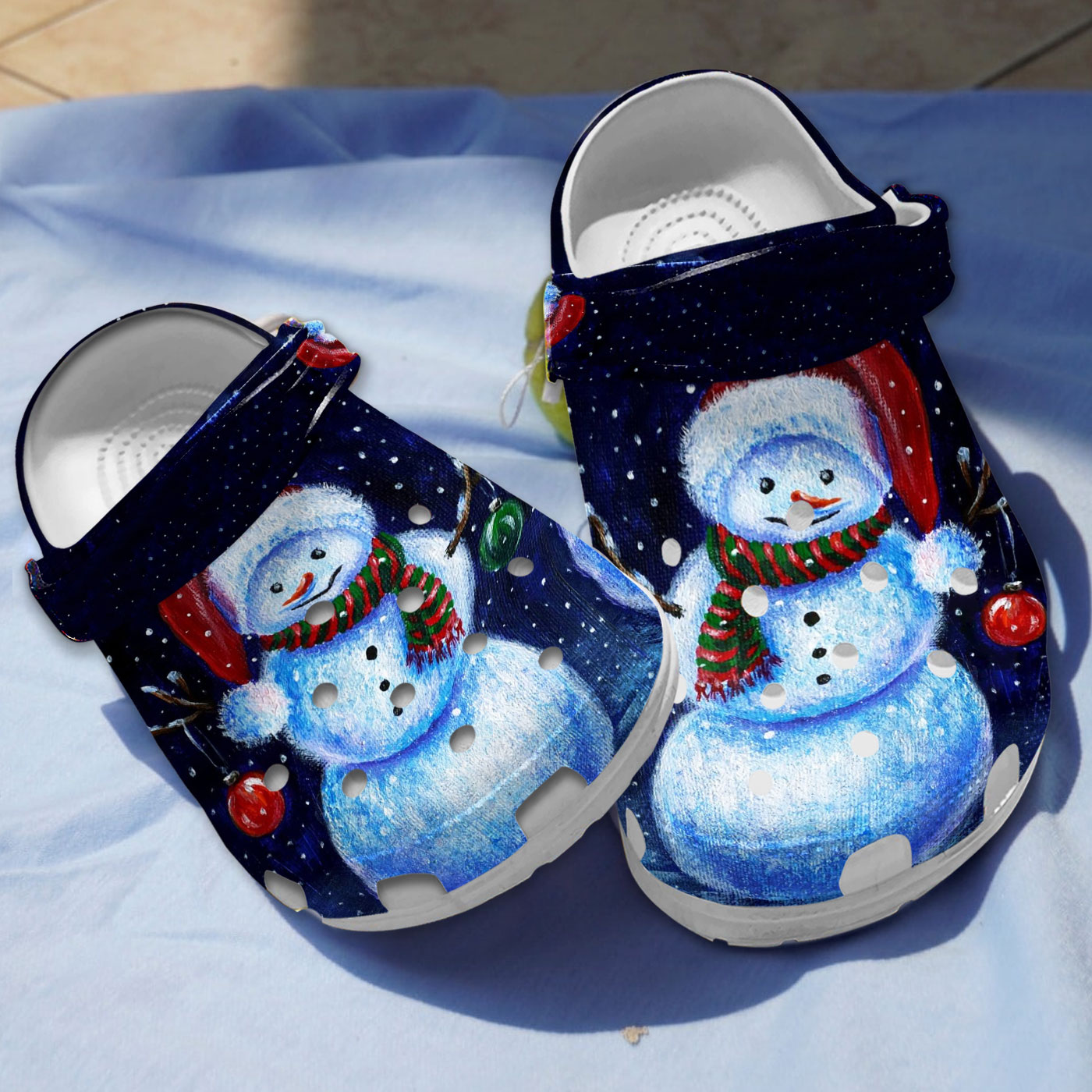 special design snowman blue clogs water resistant unisex clogs for christmas rx7wb