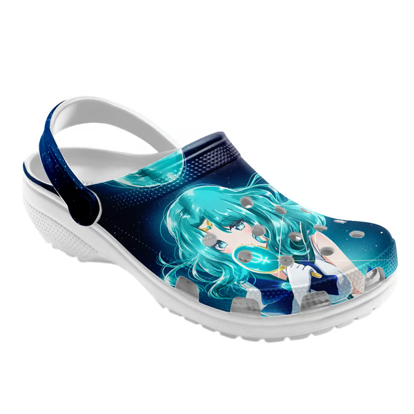 stylish and comfortable sailor moon anime luminous blue clogs rc7mk