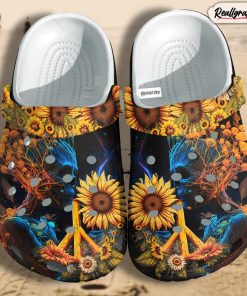 sunflower skull hippie tree dream tie dye clogs shoes 1 pcjvph