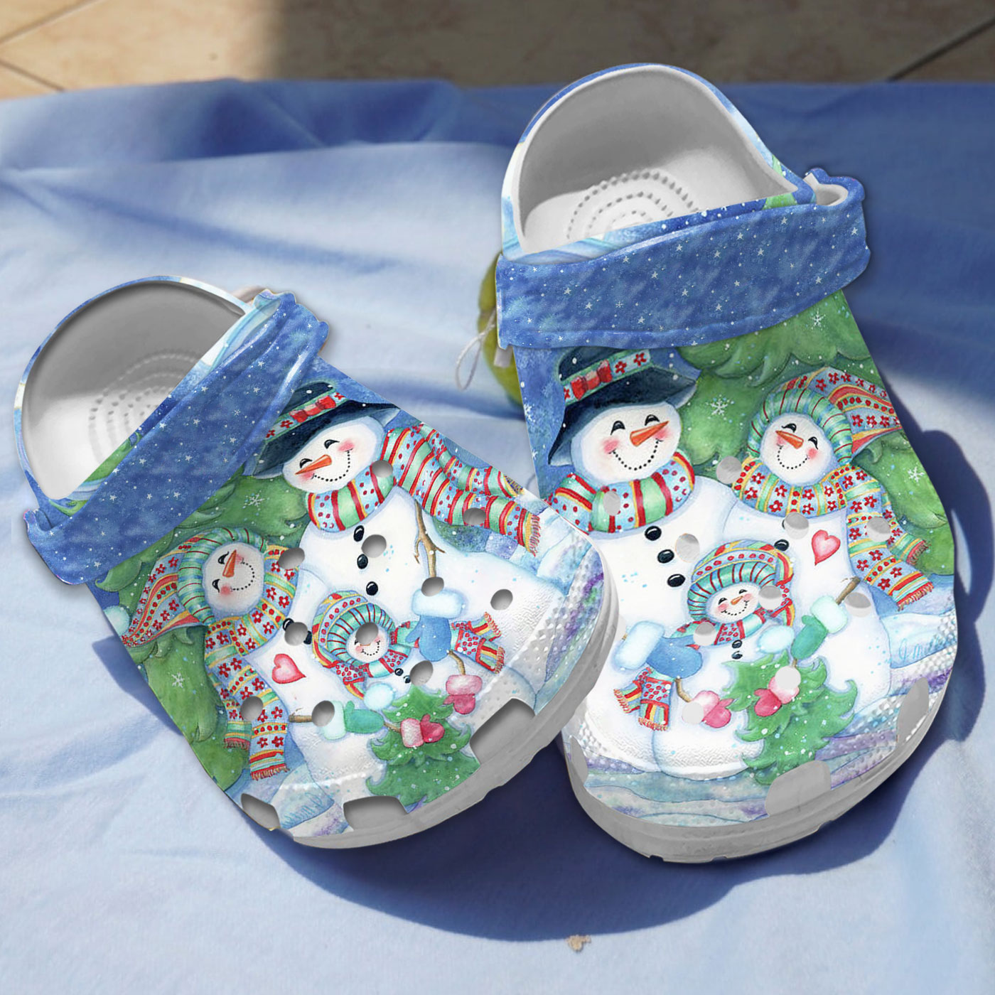 sweet snowman family clogs non slip unisex clogs for christmas fsng5