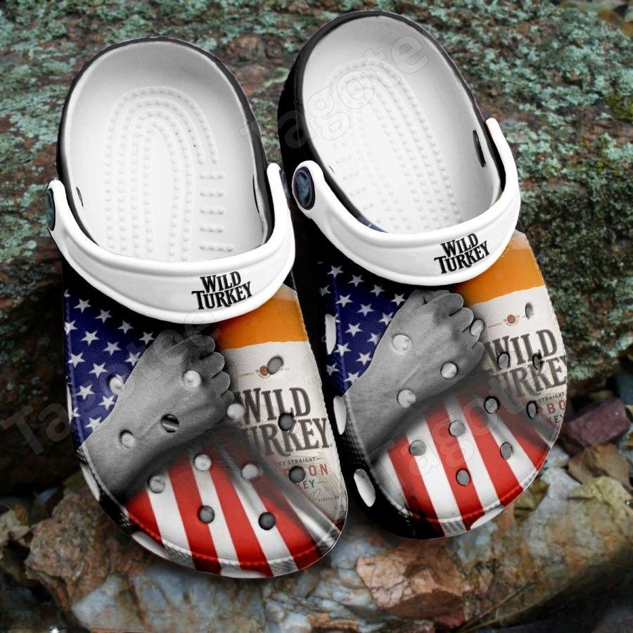 wild turkey with american flag unisex clogs best gift for thanksgiving 87vyp