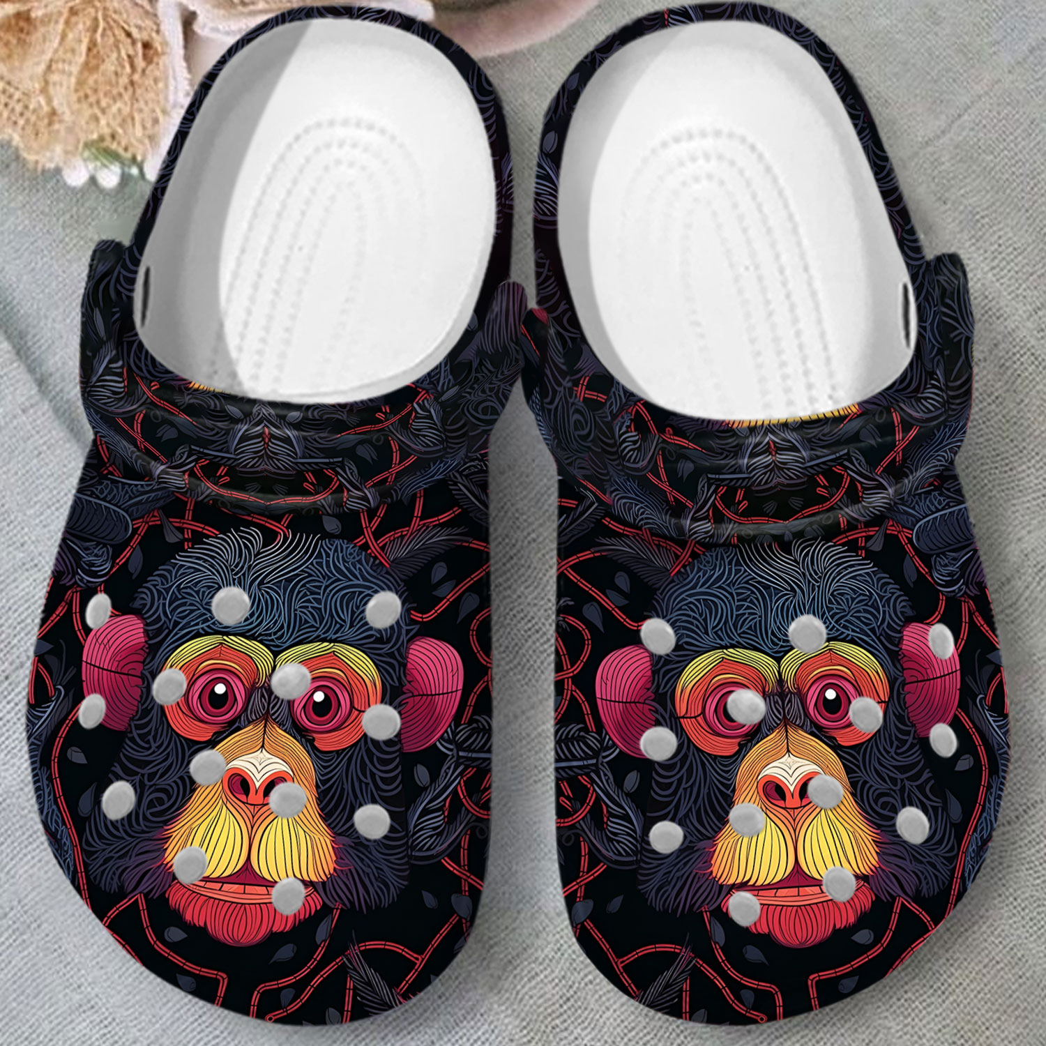 3d printed monkey lined special color adult clogs cbbub