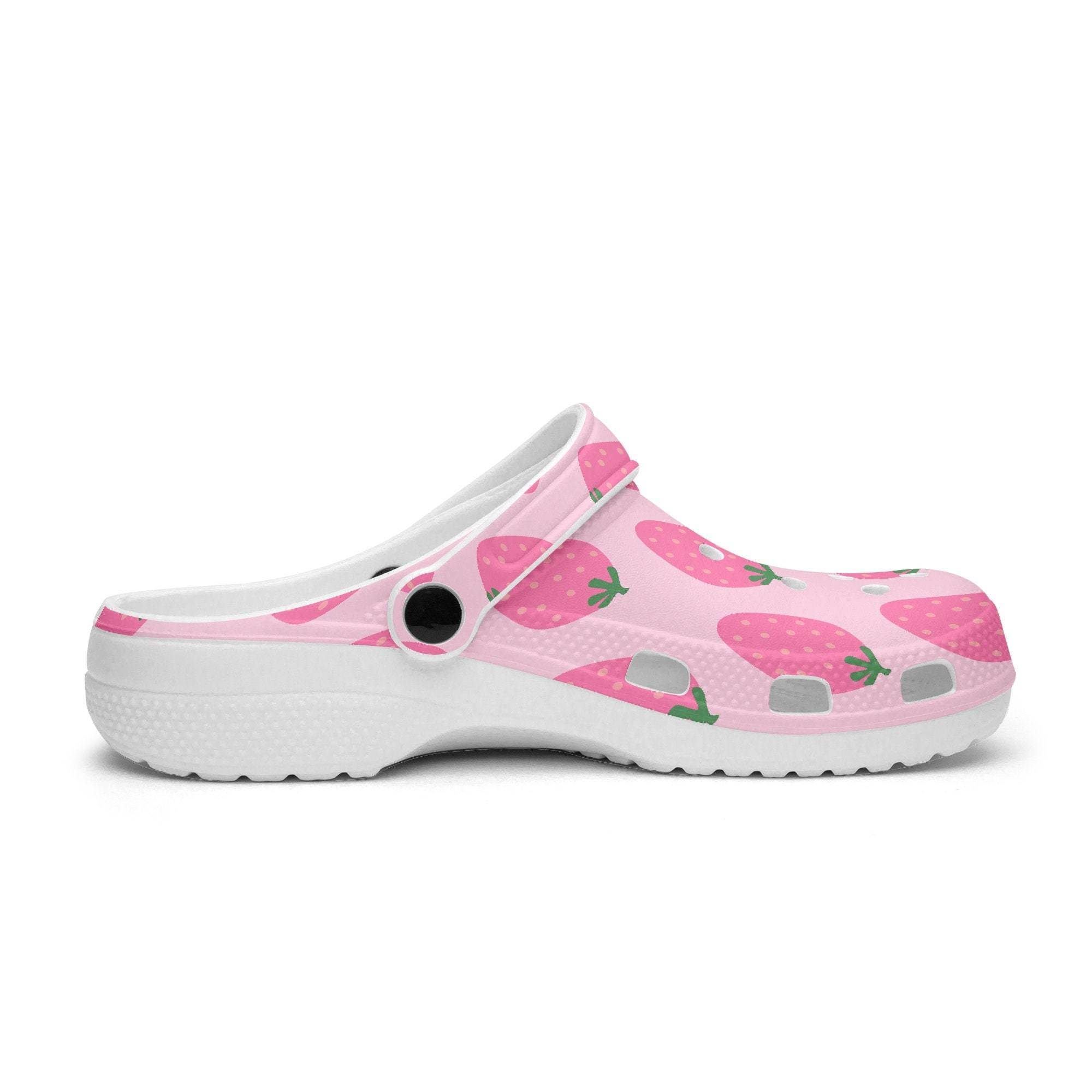 3d printed soft pink strawberry adult clogs fast shipping is available j0uco