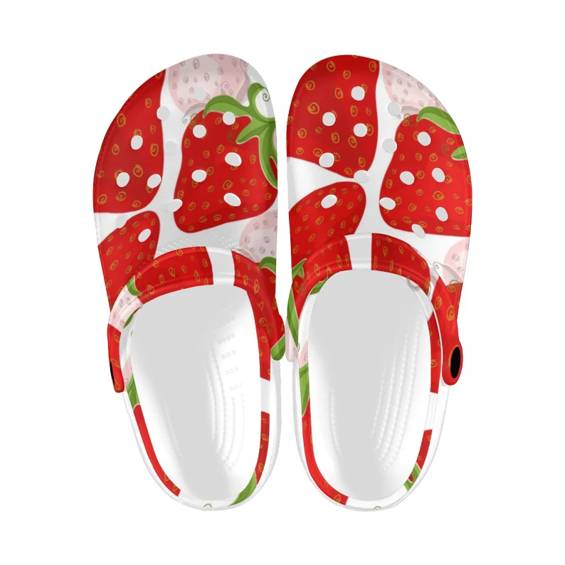 a big red strawberry pattern comfort clogs for adult oxnmn