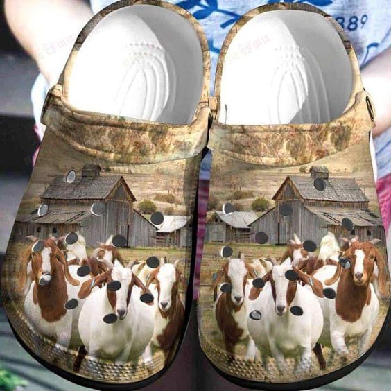 a flock of goat in the farm unisex clogs best gift for animal lovers spo9z