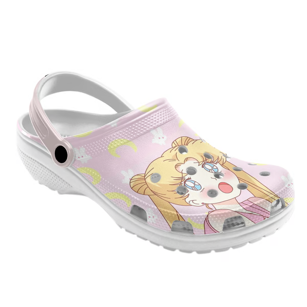 adorable sailor moon anime pink clogs cute gift for girls fy5ex