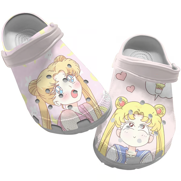 adorable sailor moon anime pink clogs cute gift for girls zdbfc