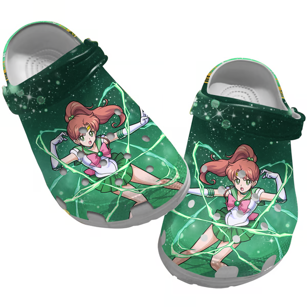 adults classic sailor moon anime green clogs cute and fashionable for outdoor walking 1kzwp