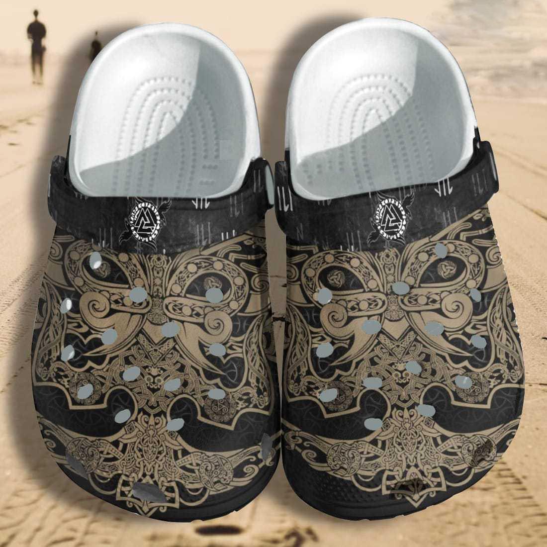 amazing design 3d printed viking with special pattern clogs vtlqx