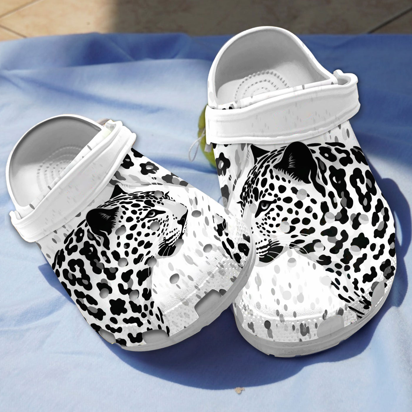 amazing design black and white leopard adult clogs opcvu