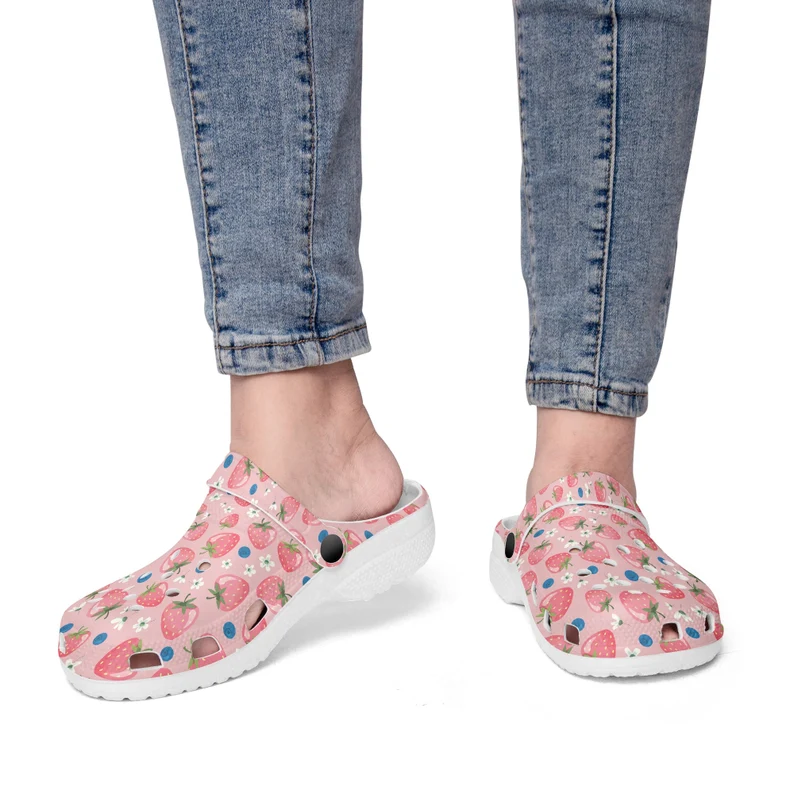 attractive strawberry classic pink adult clogs ifkue