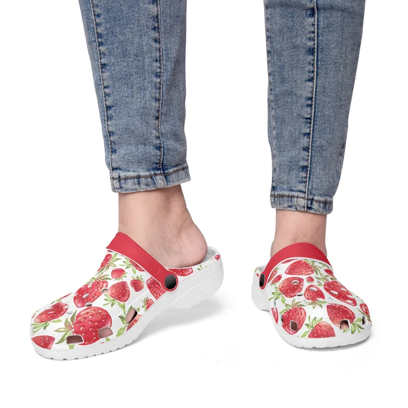 attractive strawberry classic white adult clogs szrar