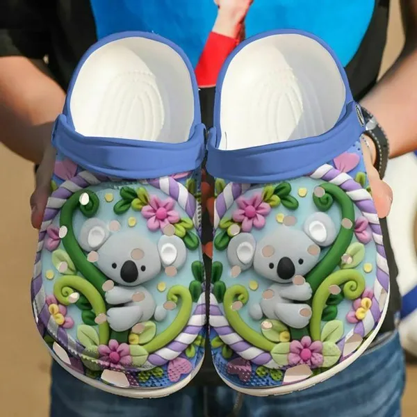 beautiful design koala with flowers classic clogs 3iyai