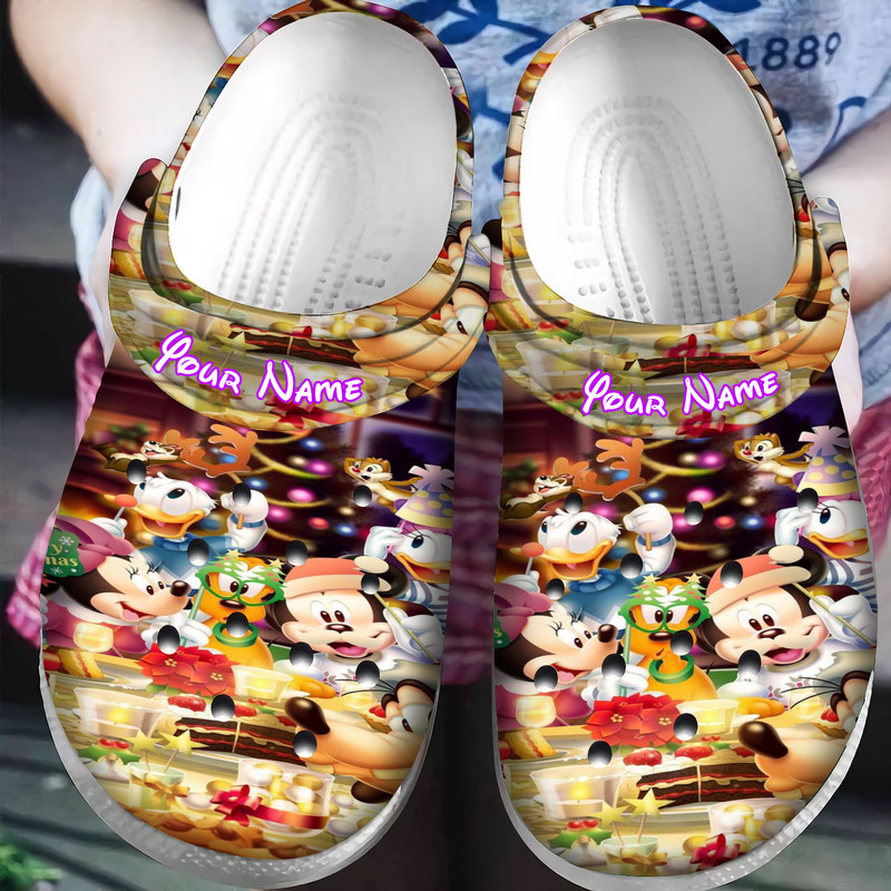 beautiful mickey mouse and friends eating christmas party soft sandals to wear 5fdxq