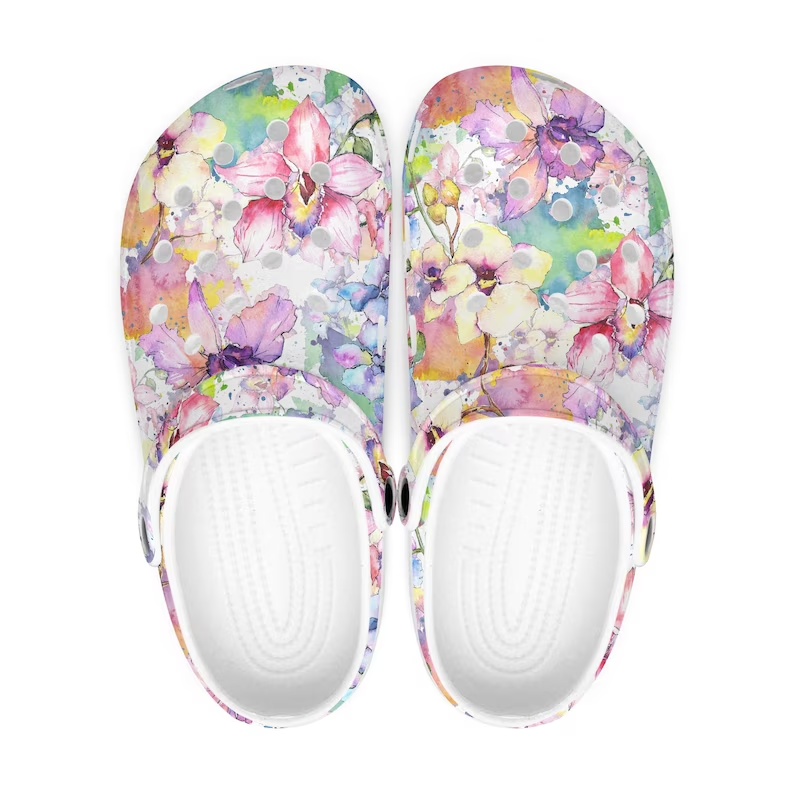 beautiful orchid comfortable adult clogs easy to clean kpchz