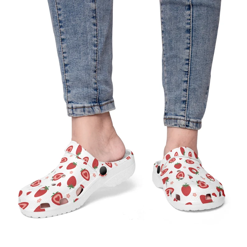 beautiful strawberry classic white clogs for adult pndvz