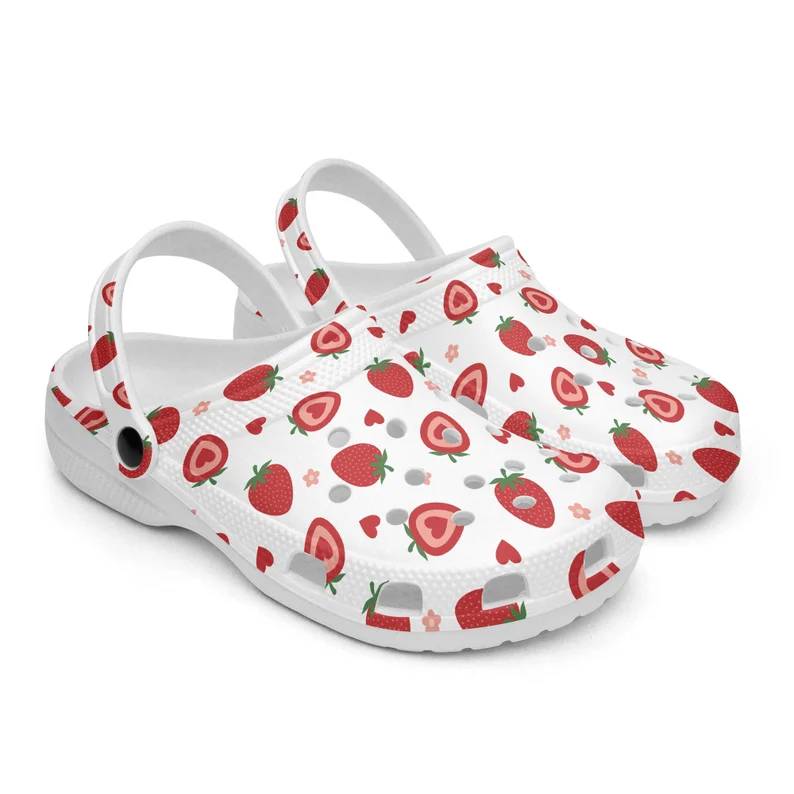 beautiful strawberry classic white clogs for adult pogz7