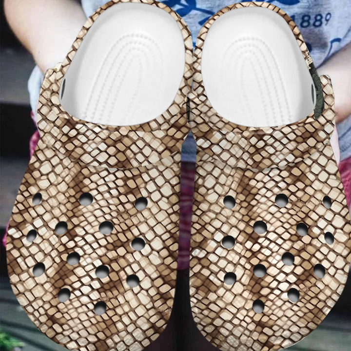 beige snakeskin 3d printed adult clogs fast shipping is available w3v1r