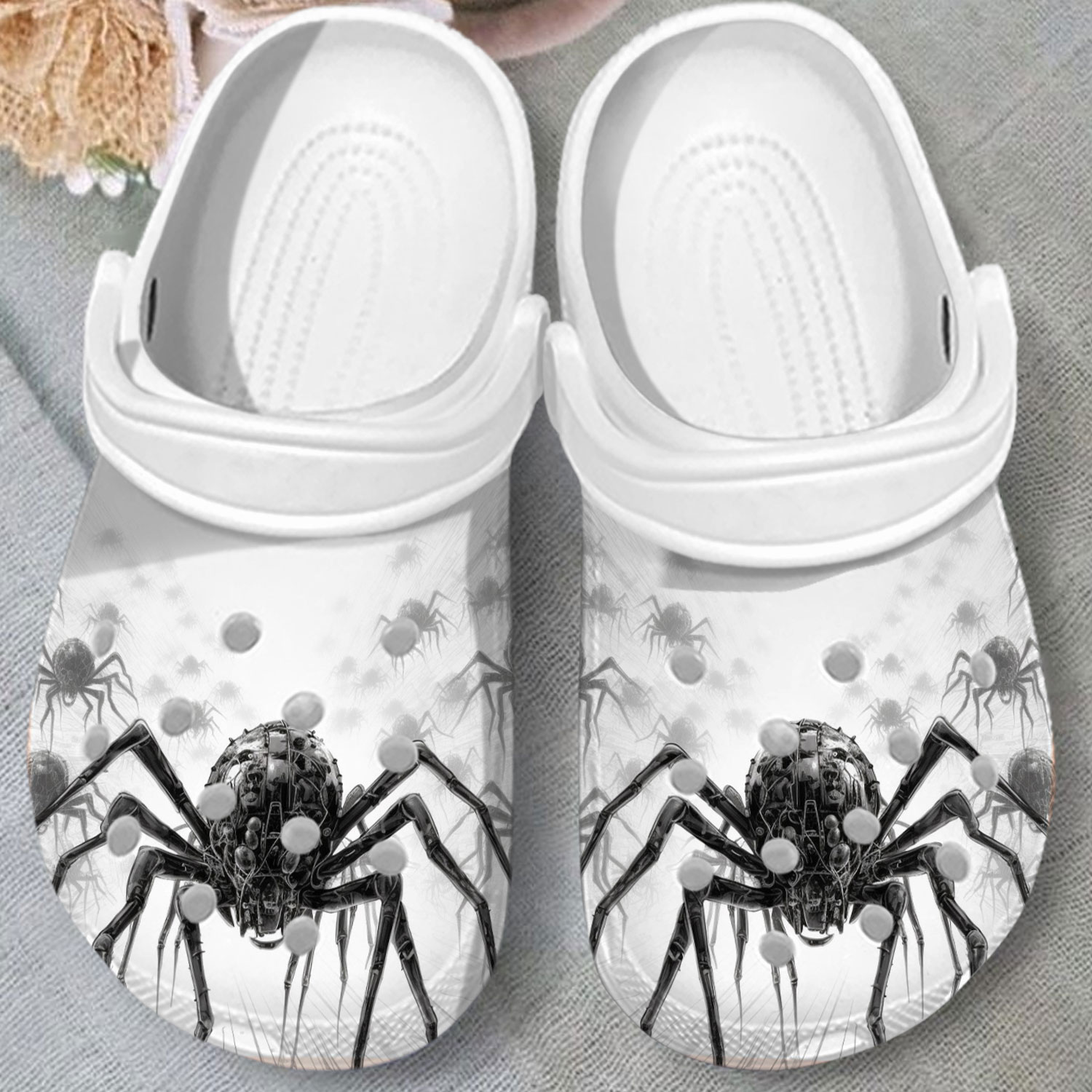 big spider special design white unisex animal clogs for you tsyfe