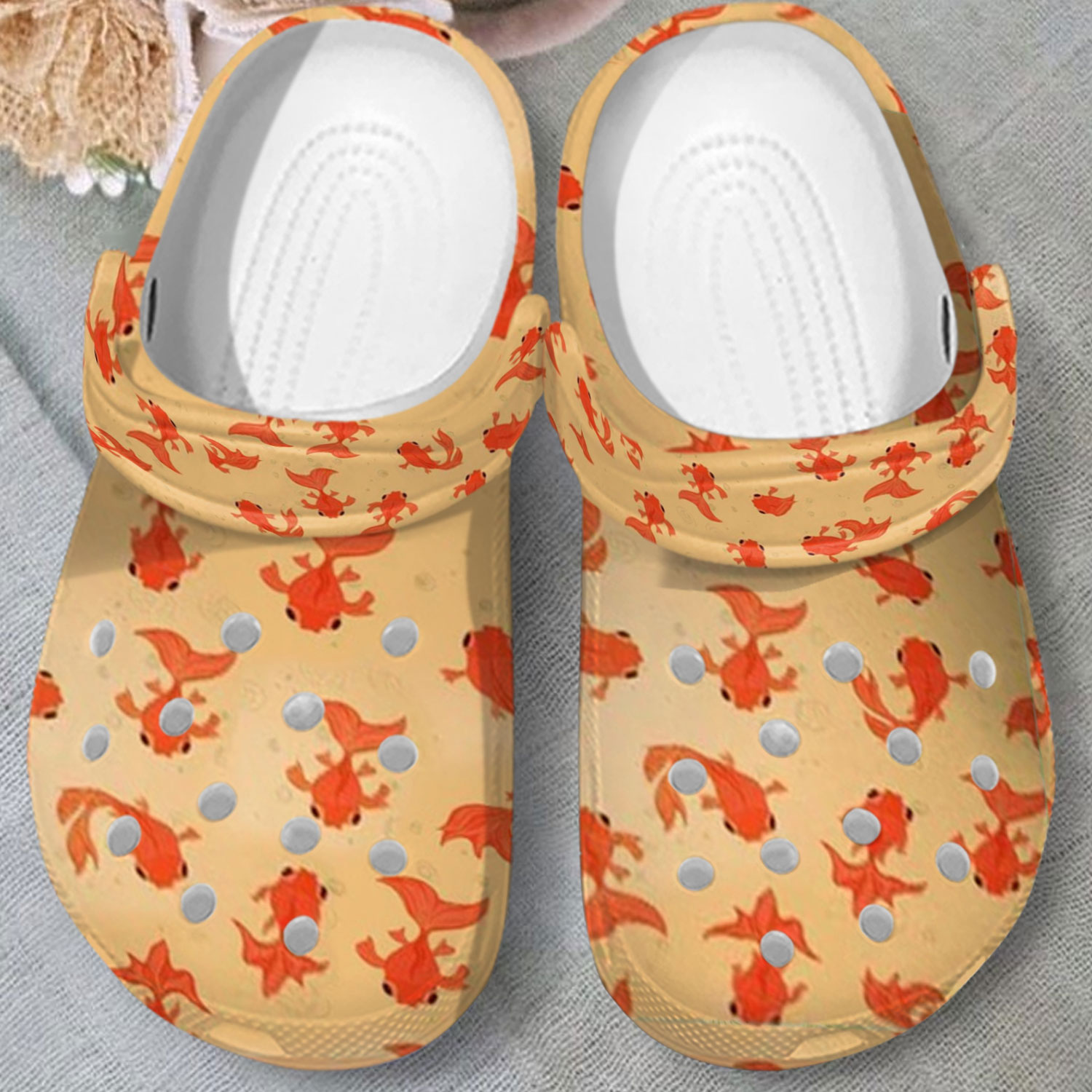 breathable goldfish beautiful 3d printed unisex clogs easy to buy n9fgu