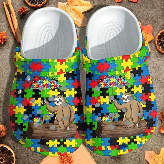 colorful sloth with the umbrella comfort unisex clogs for you epa5f