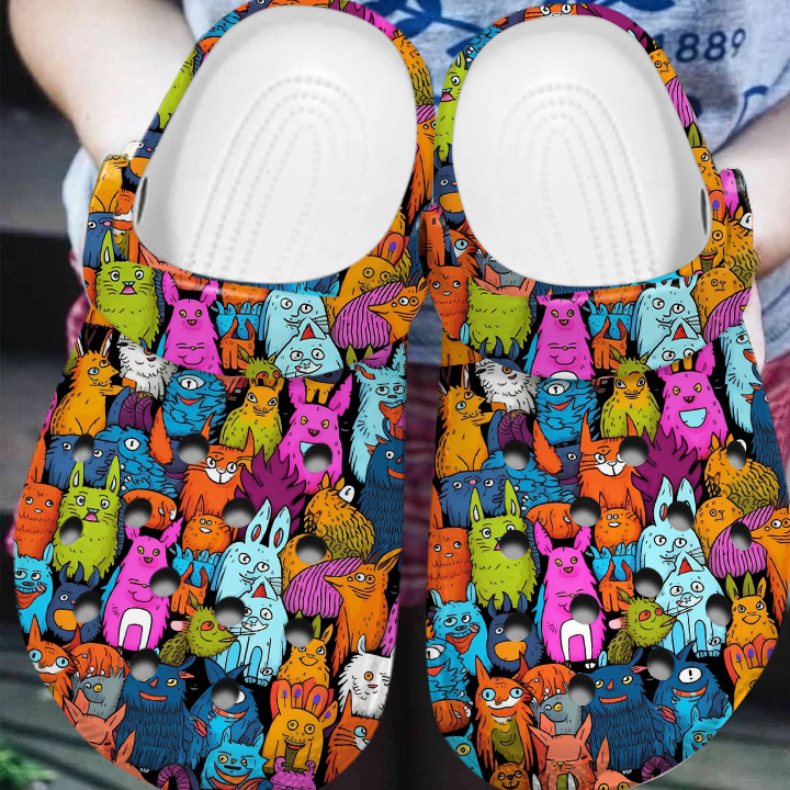 colorful smiling animal classic clogs for men and women xo3hi