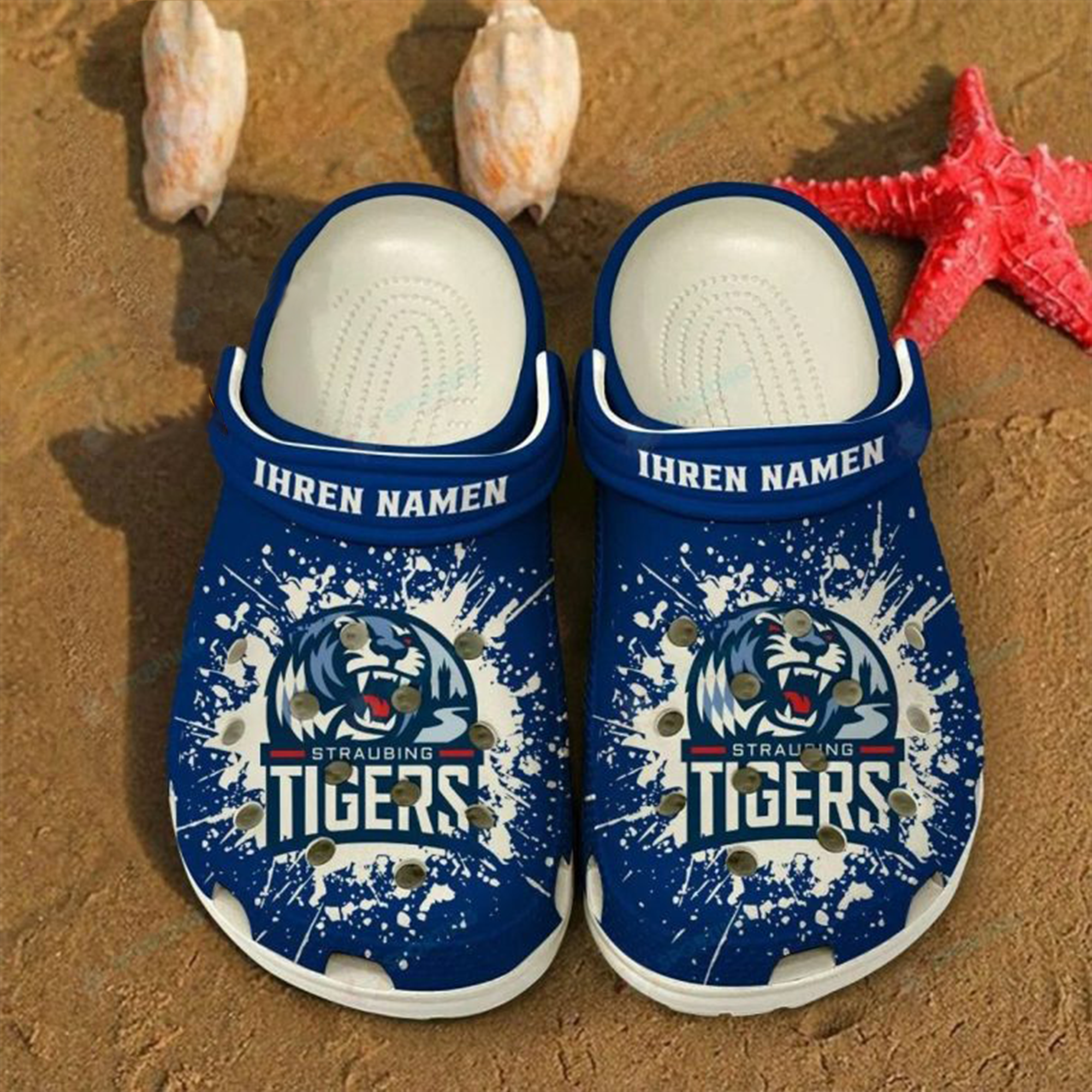 customized straubing tiger blue tie dye adult clogs it99y