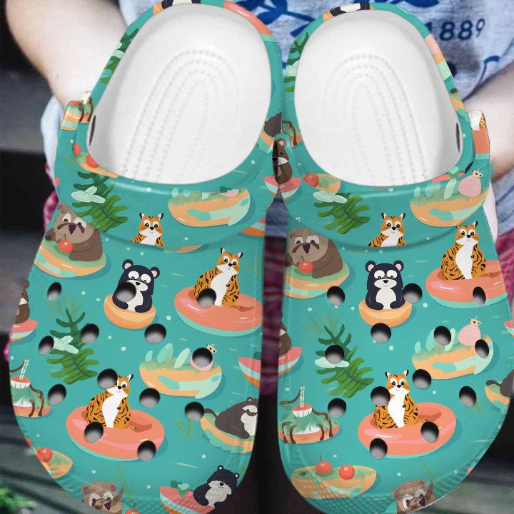 cute animal above the river lightweight clogs for adult qg4tw