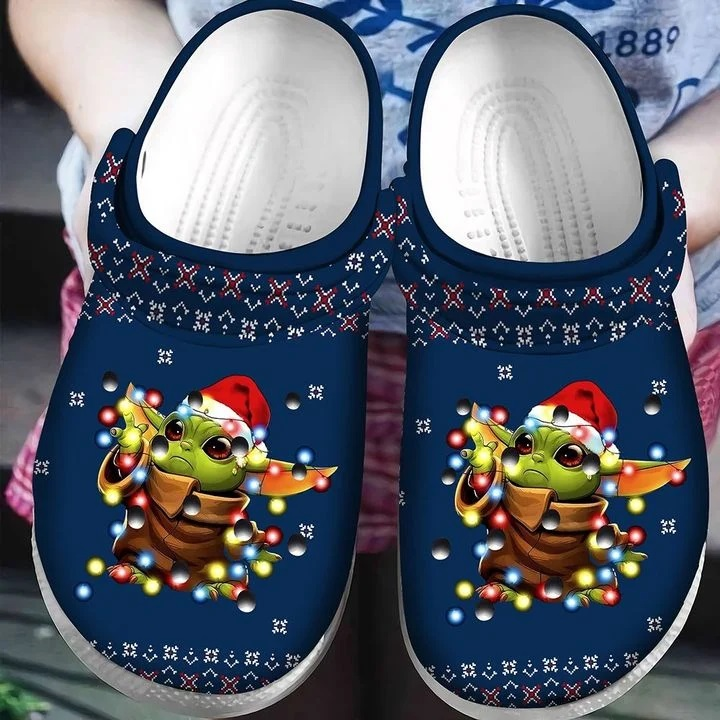 cute baby yoda classic blue adult clogs for fans day0v