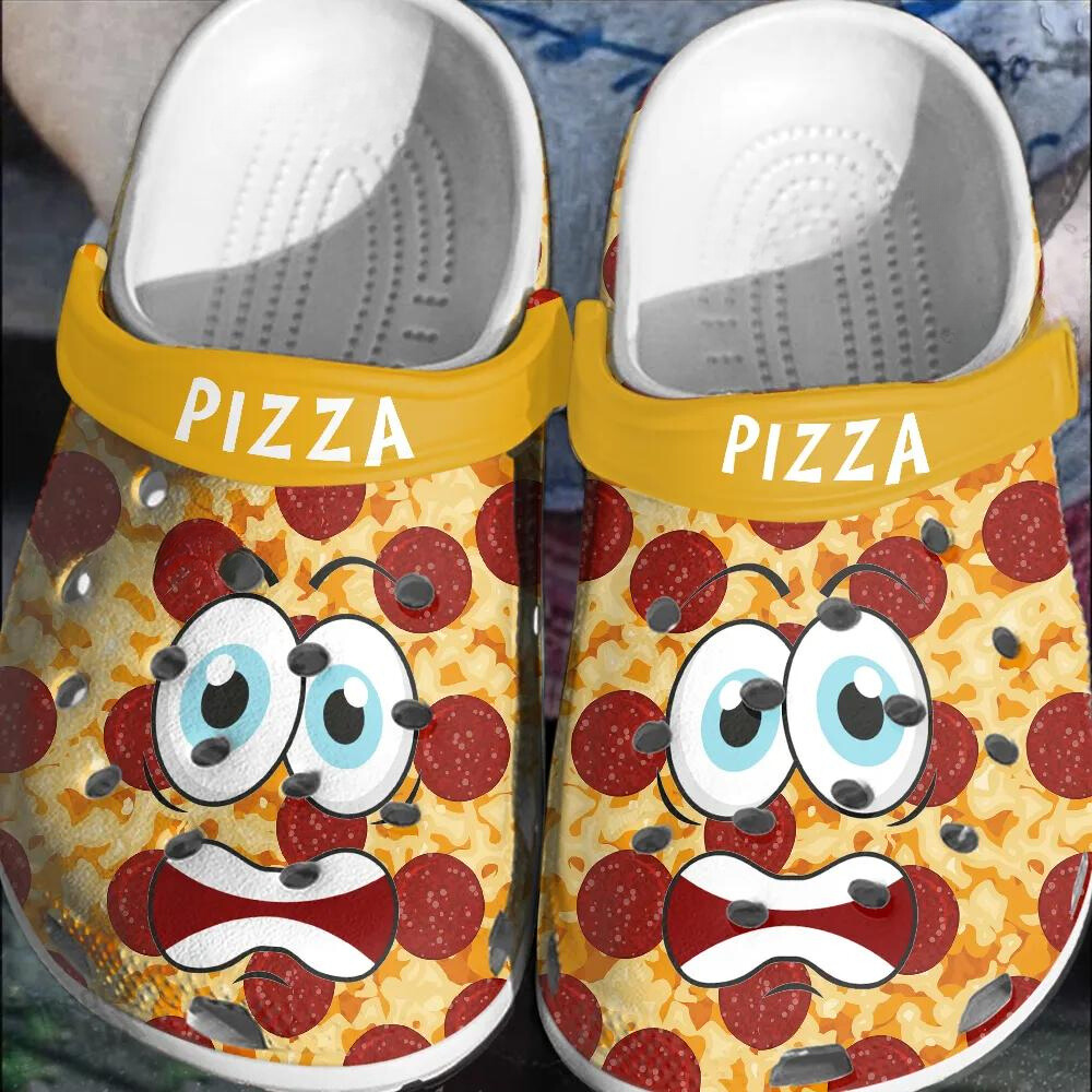 cute design of pizza classic good looking clogs erw4n