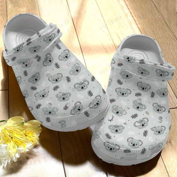 cute koala grey pattern classic lightweight sandal clogs sct3s