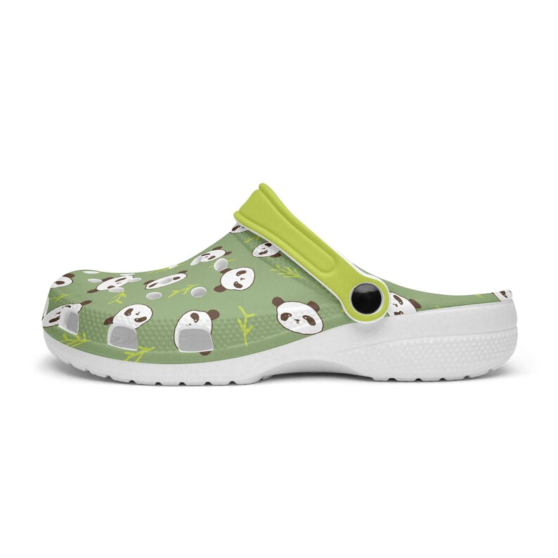 cute panda with bamboo 3d printed green clogs 32ovm